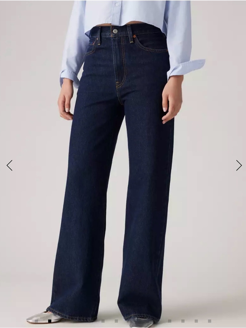 Levi's Ribcage Dark Blue Wide Leg Jeans